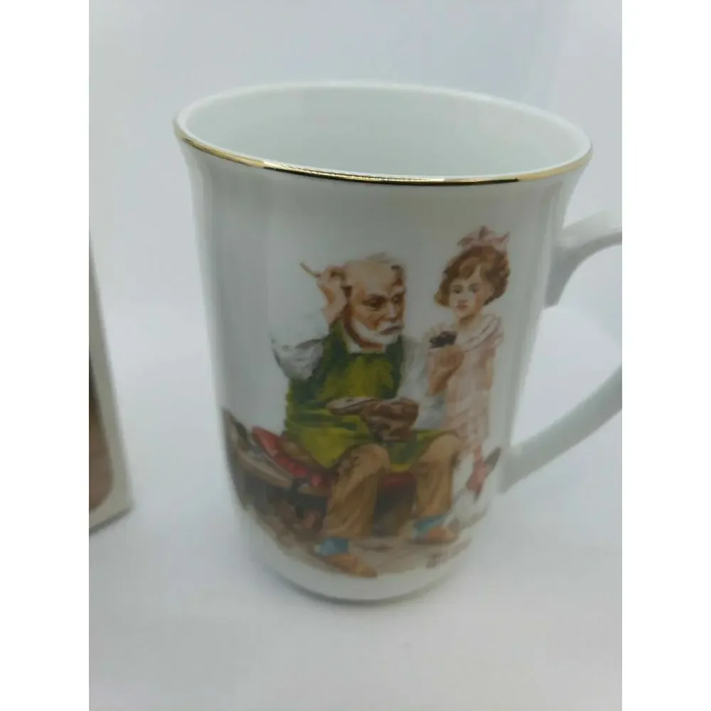 Vintage Norman Rockwell The Cobbler Mug from N Rockwell Museum‎ 1982 New In Box
